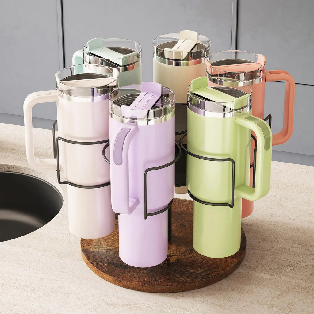 COVAODQ Water Bottle Organizer for 40 oz Stanley Rotatable Stanley Cup Holder Kitchen Organizers and Storage for Stanley Cup Accessories Stanley Organizer Black